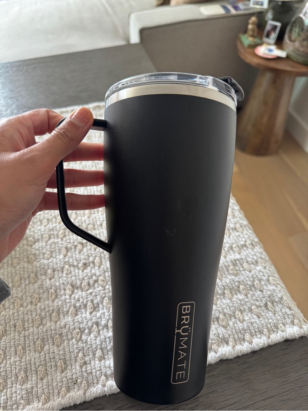 BrüMate Black Travel Mug with Handle - Insulated Coffee Tumbler 32oz